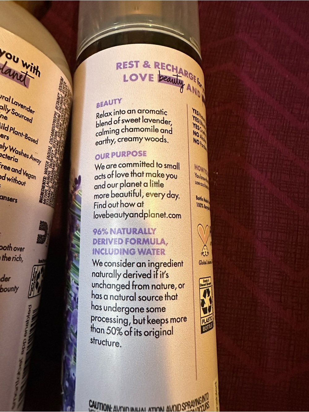 Beloved Lavender & Chamomile Tea Vegan Shower & Bath Gel - Purple + Body Mist - Picture 4 of 5